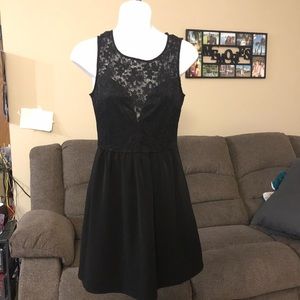 Black lace top dress